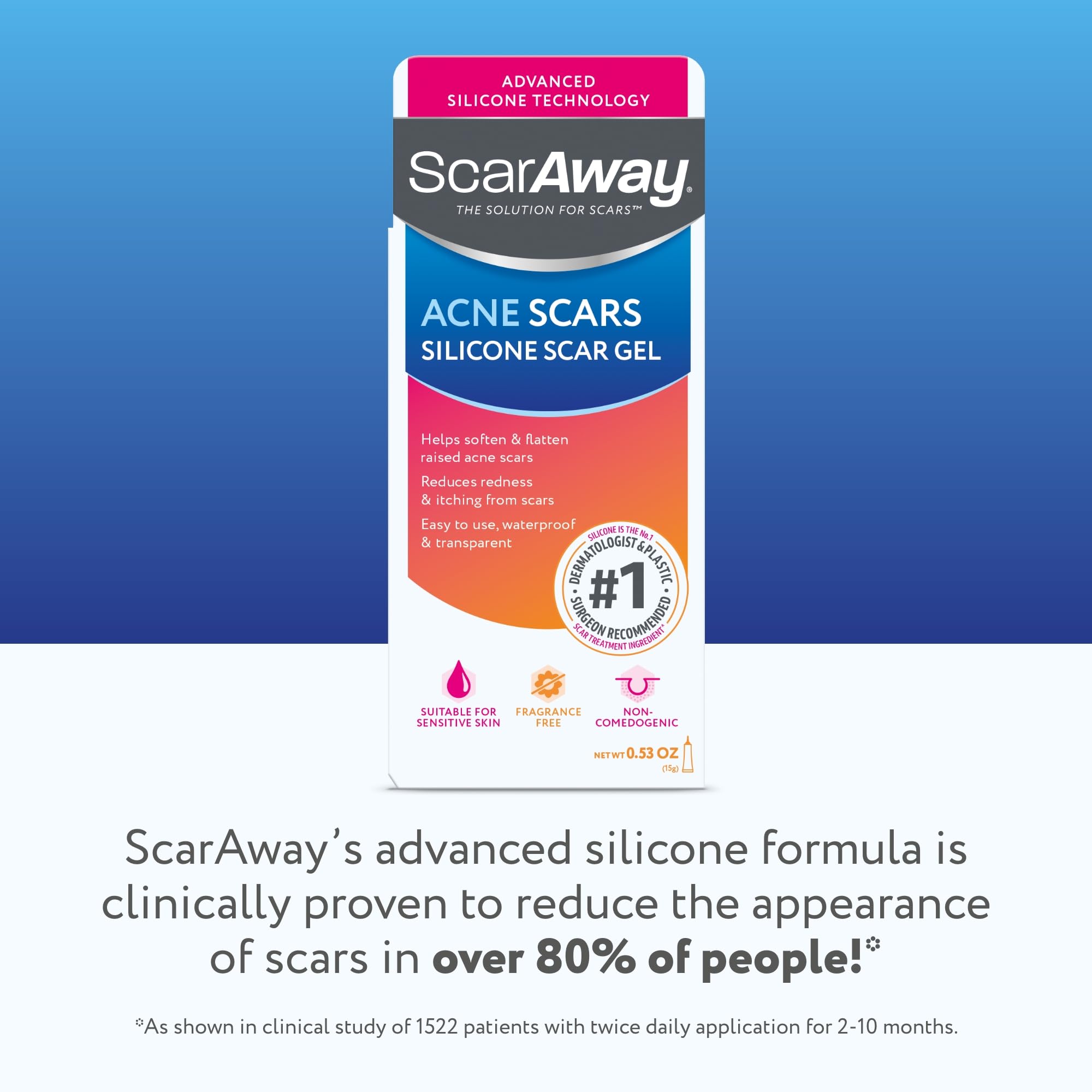 ScarAway: uso discreto con maquillaje o protector solar.