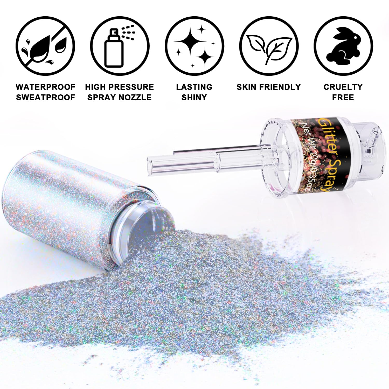 Scarman Glint-Rainbow: brillo ultrafino en cuerpo para festivales.