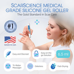 ScarScience Tête tri-rouleaux: massage ciblé des cicatrices pour une meilleure souplesse.