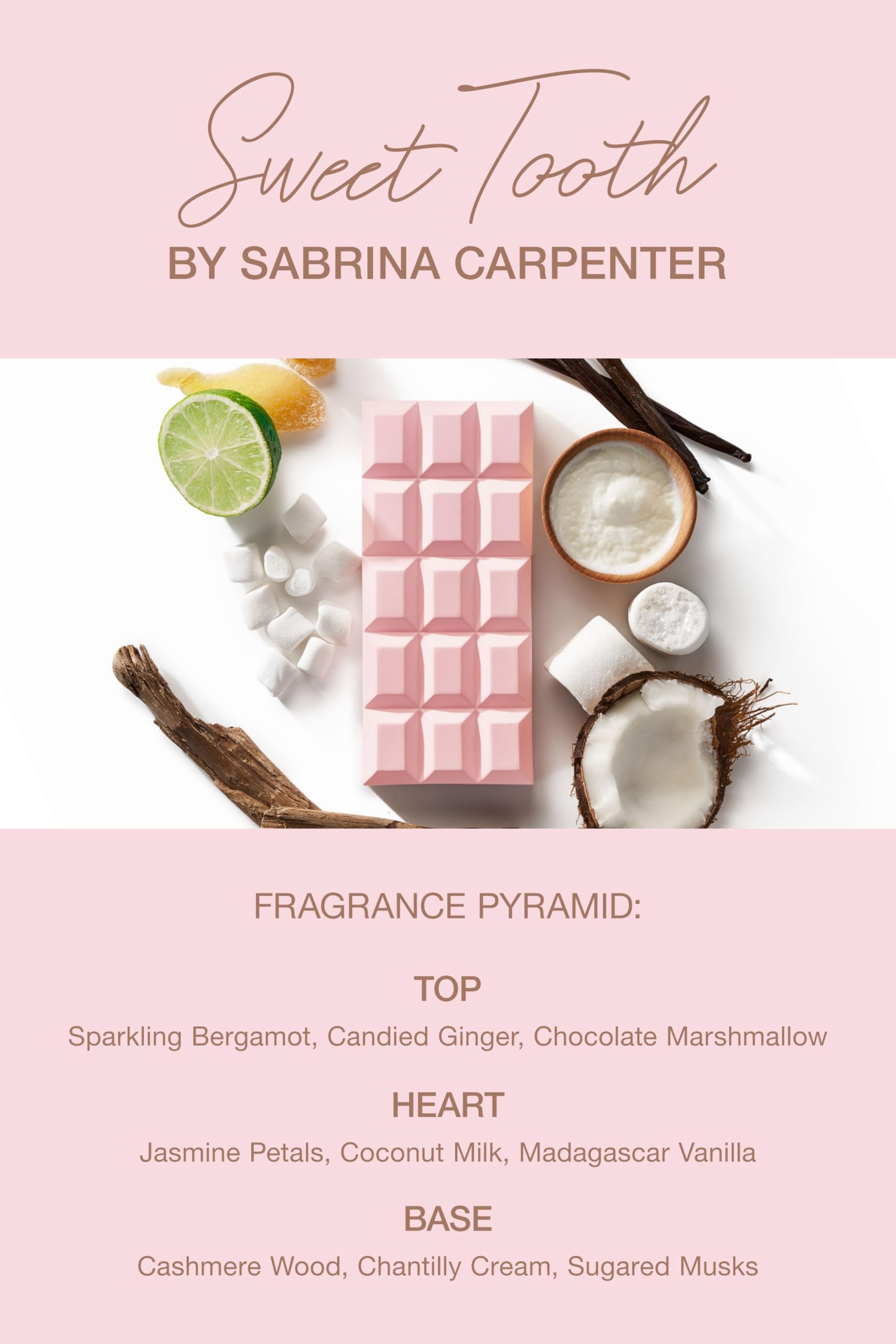 SCENT BEAUTY Sabrina Carpenter Sweet Tooth, vainilla cremosa y Chantilly en la piel.