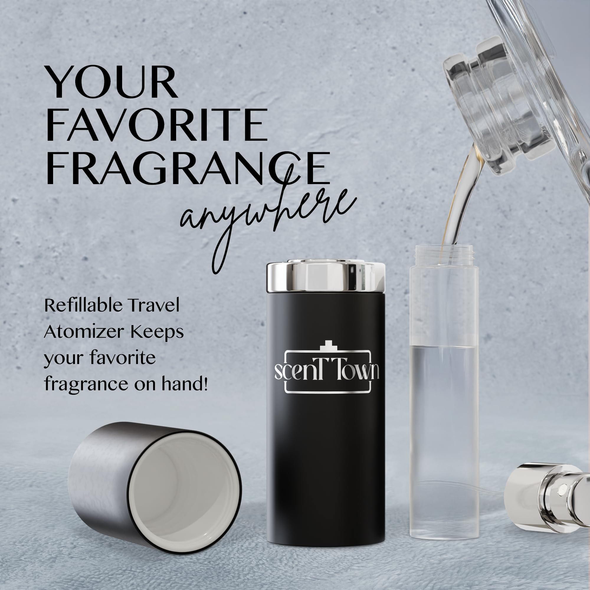 Scent Town Frascos 0.17oz, tamaño viaje para llevar