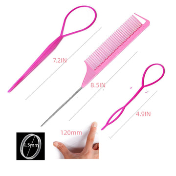 Herramienta ponytail rosa de Schembo para recogidos rápidos