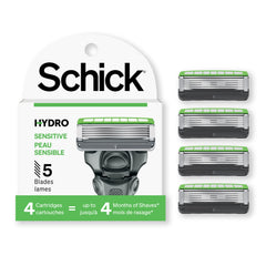 Schick Hydro 5 Sense recambios para piel sensible ofrecen confort suave.