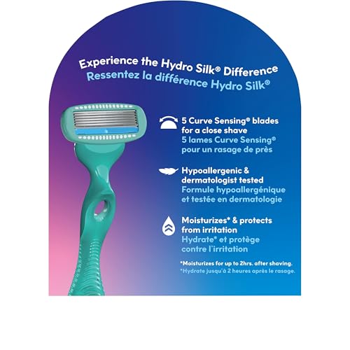 Hojas de curva 5 de Schick Hydro Silk para afeitado cercano