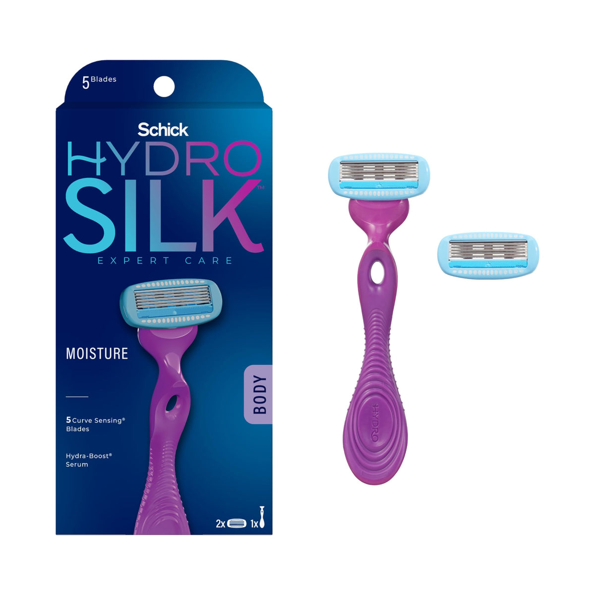 Schick Hydro Silk Moisture: diseño de curva para un afeitado cercano al contorno.
