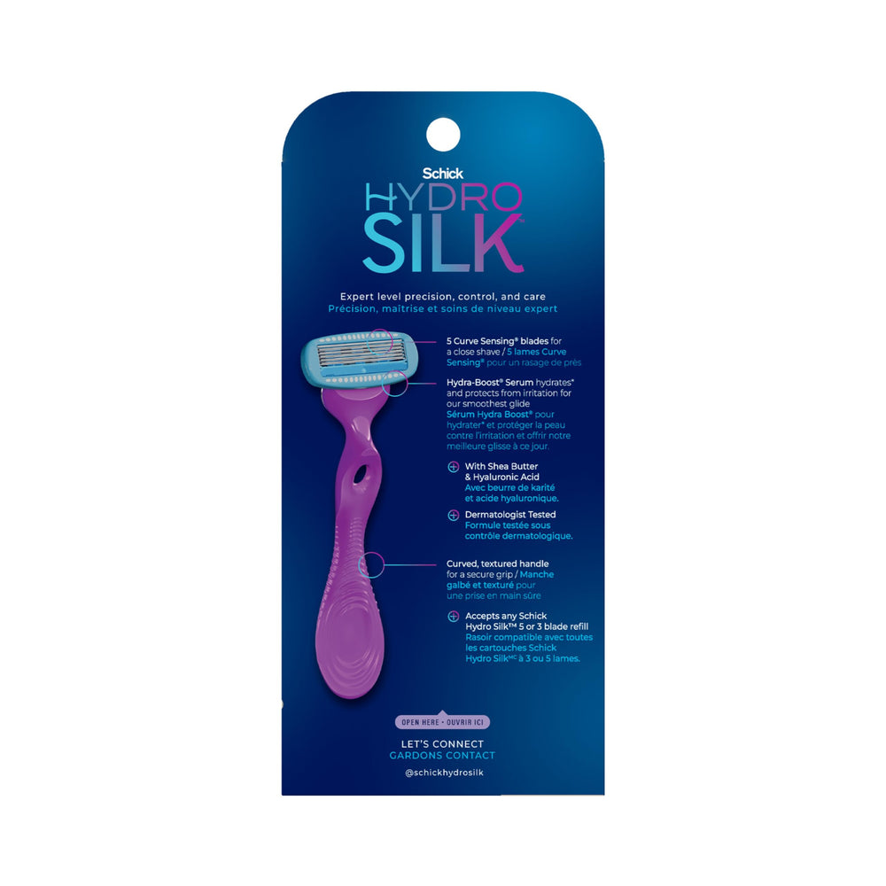 Schick Hydro Silk Moisture: incluye dos recambios hidratantes para uso continuo.