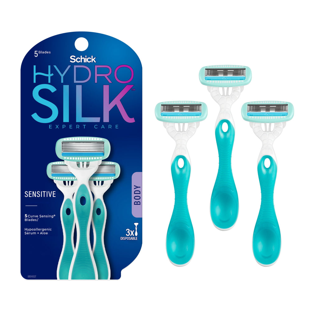 Schick Hydro Silk Sensitive con diseño curvo de 5 hojas para afeitado preciso