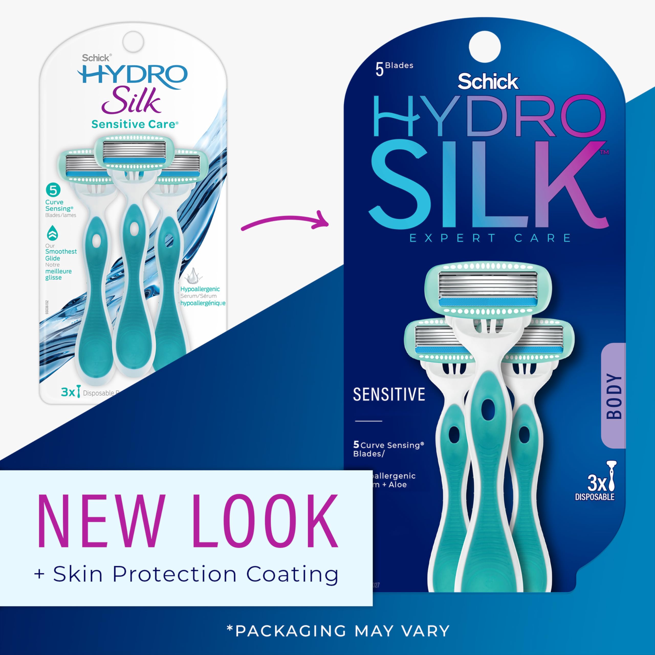 Schick Hydro Silk Sensitive con guardas de piel para reducir irritación