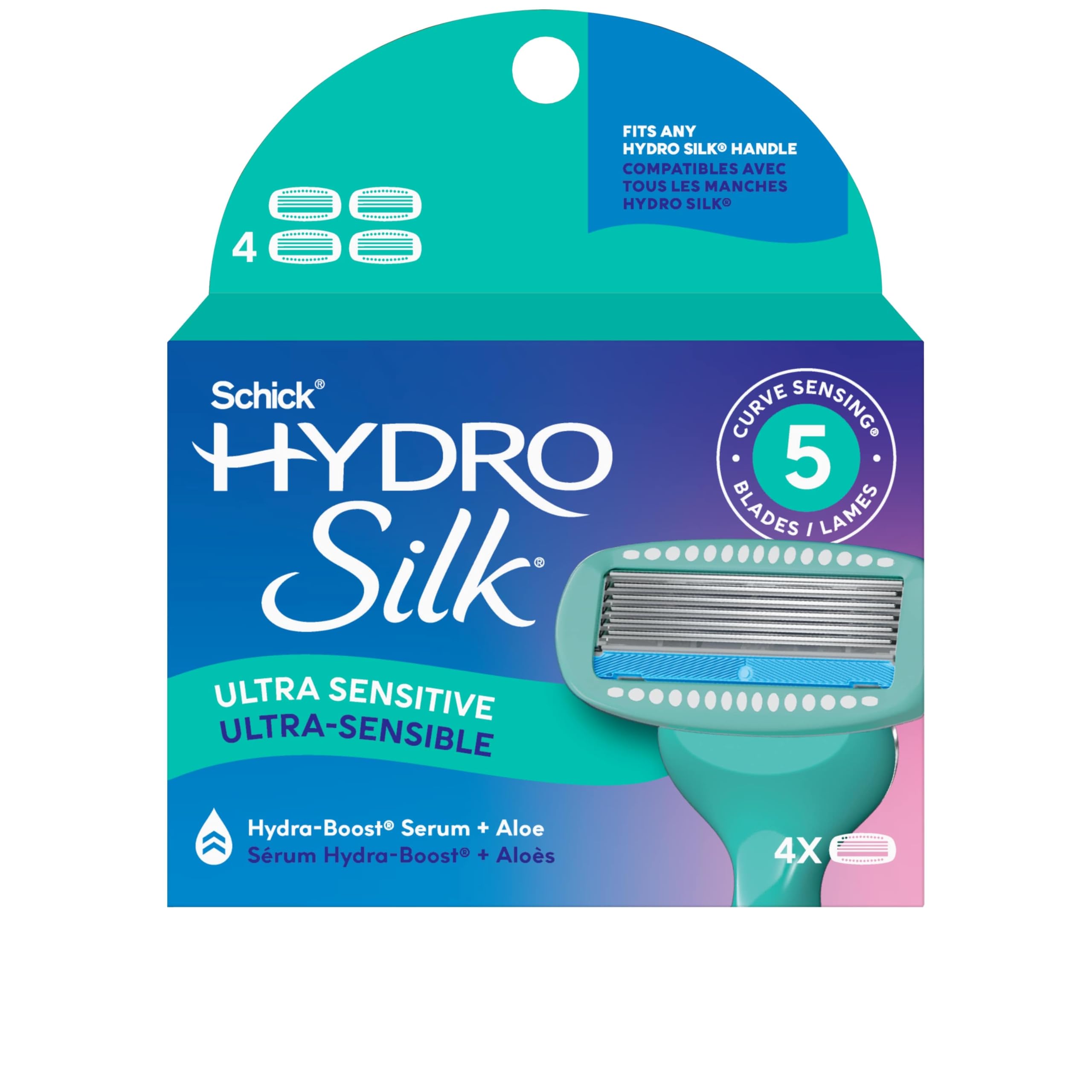 Schick Hydro Silk recargas para piel sensible, 4 unidades