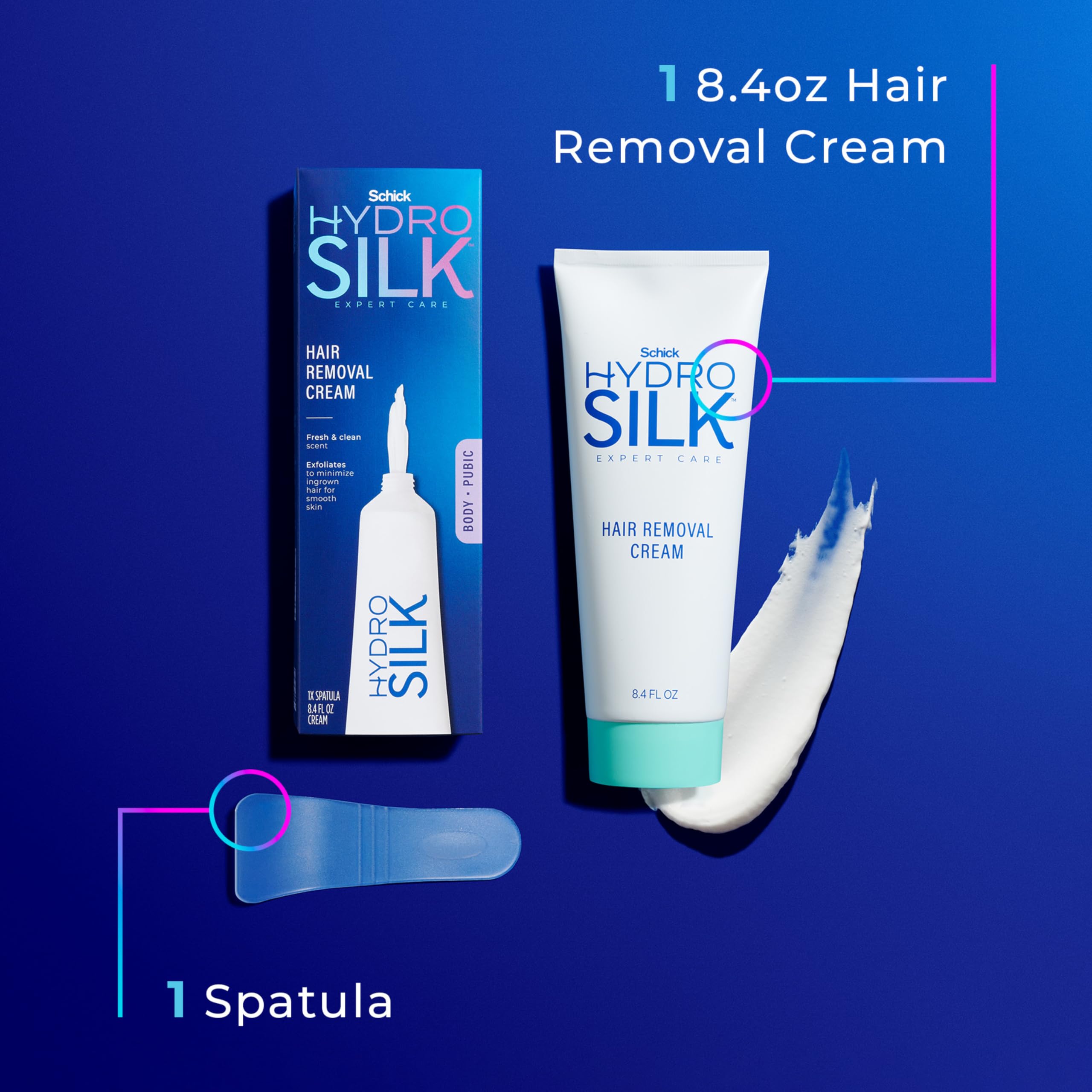 Schick Hydro Silk: textura cremosa que facilita exfoliación suave para piel sedosa.