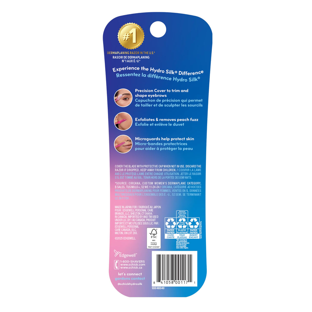 Schick Hydro Silk Touch-Up tapa precisa para delinear cejas con seguridad.
