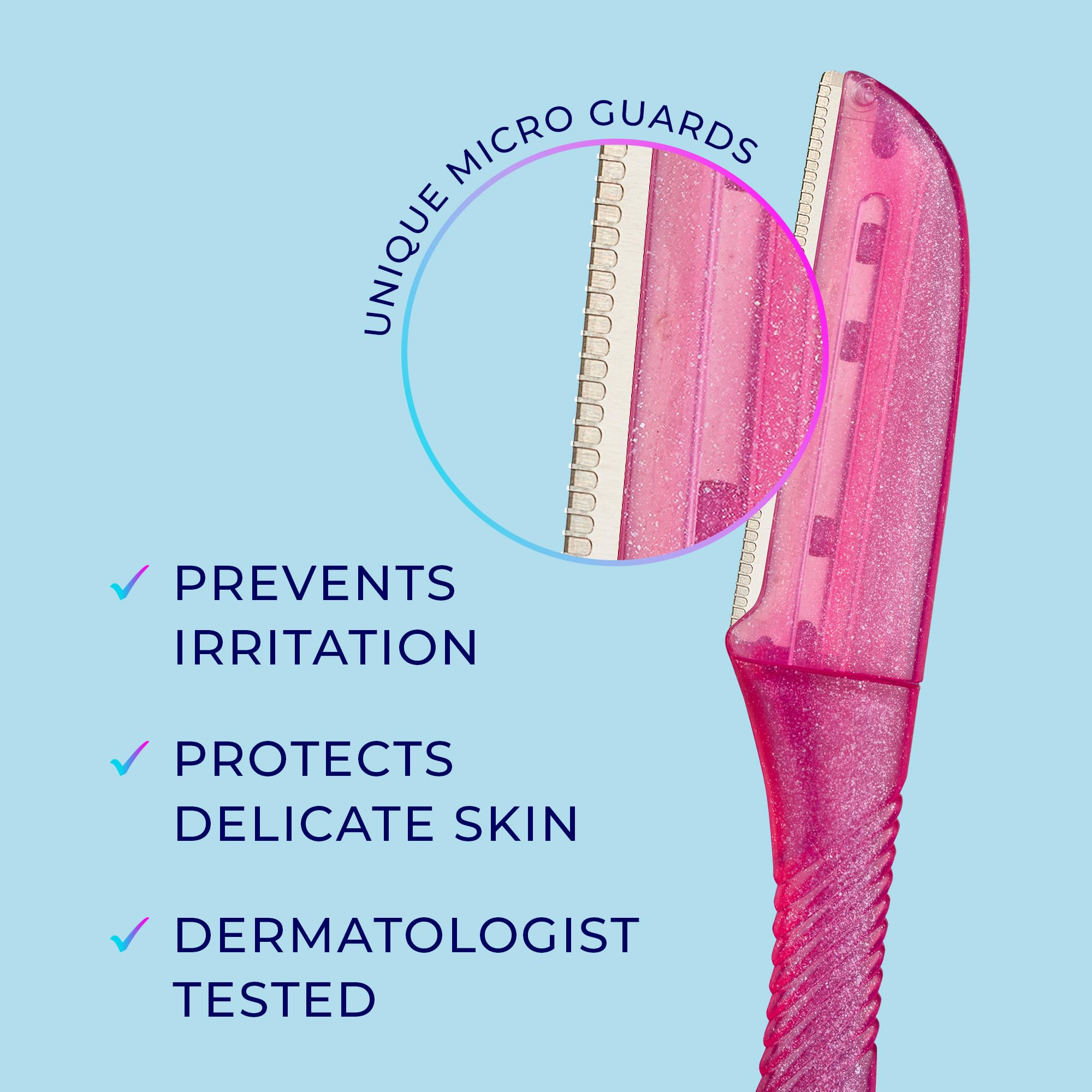 Schick Hydro Silk Touch-Up protege piel delicada con microguardas.