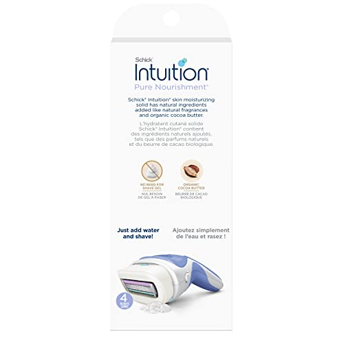 Cabezal pivotante de Schick Intuition Pure Nourishment abraza las curvas para mayor comodidad.