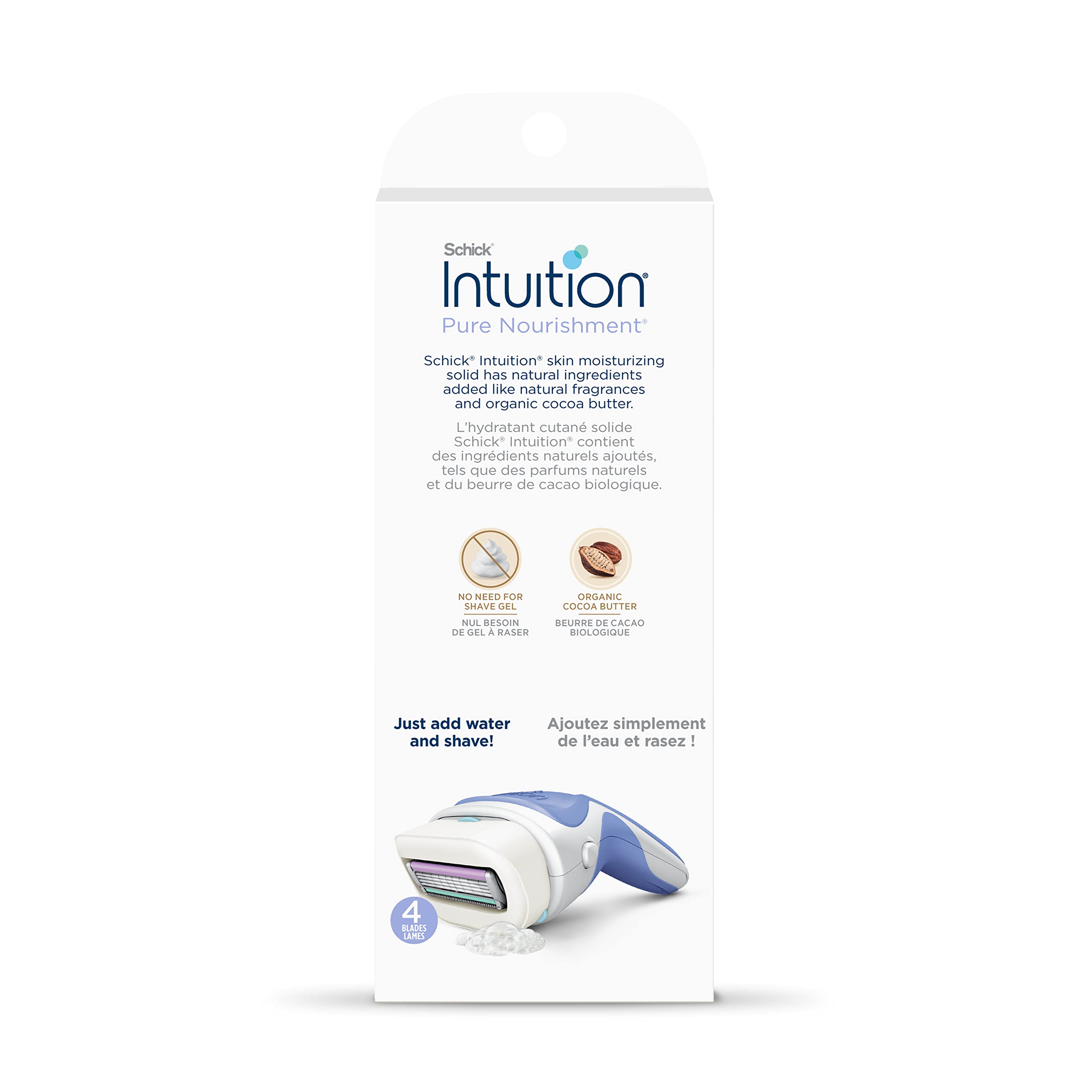 Schick Intuition Pure Nourishment, apta para primeras afeitadas; minimiza nicks.