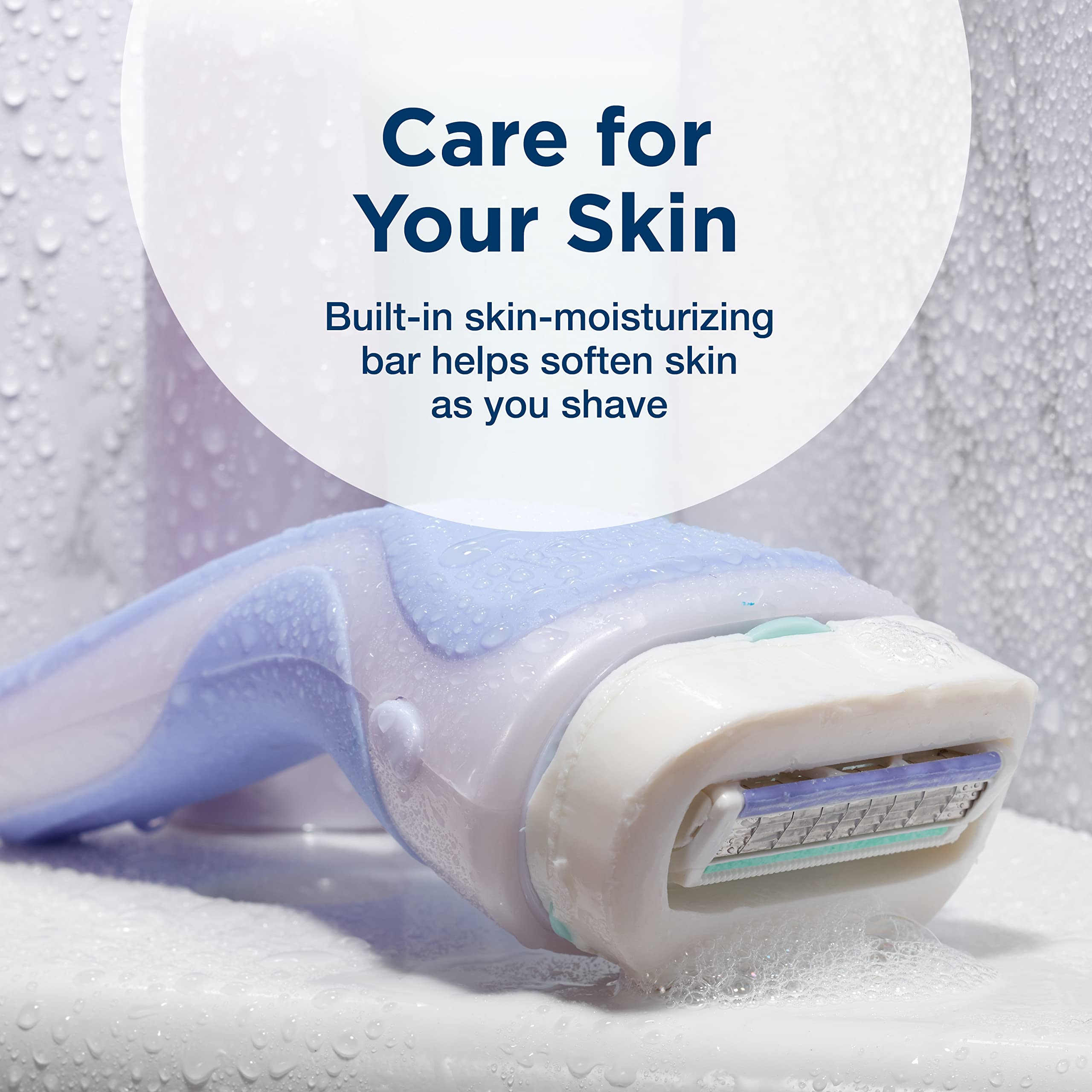 Schick Intuition Pure Nourishment en la ducha, uso sin gel gracias a la barra hidratante.