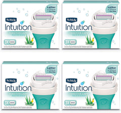 Recharge Schick Intuition avec lait de coco et huile d'amande pour hydratation pendant le rasage.