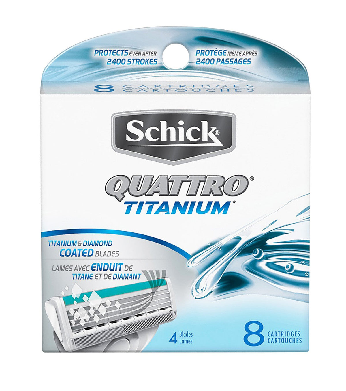Schick Quattro Titanium: cabeza pivotante para un afeitado preciso en zonas difíciles.