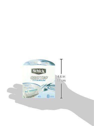 Schick Quattro Titanium: cuatro hojas titanio para un afeitado cómodo y duradero.