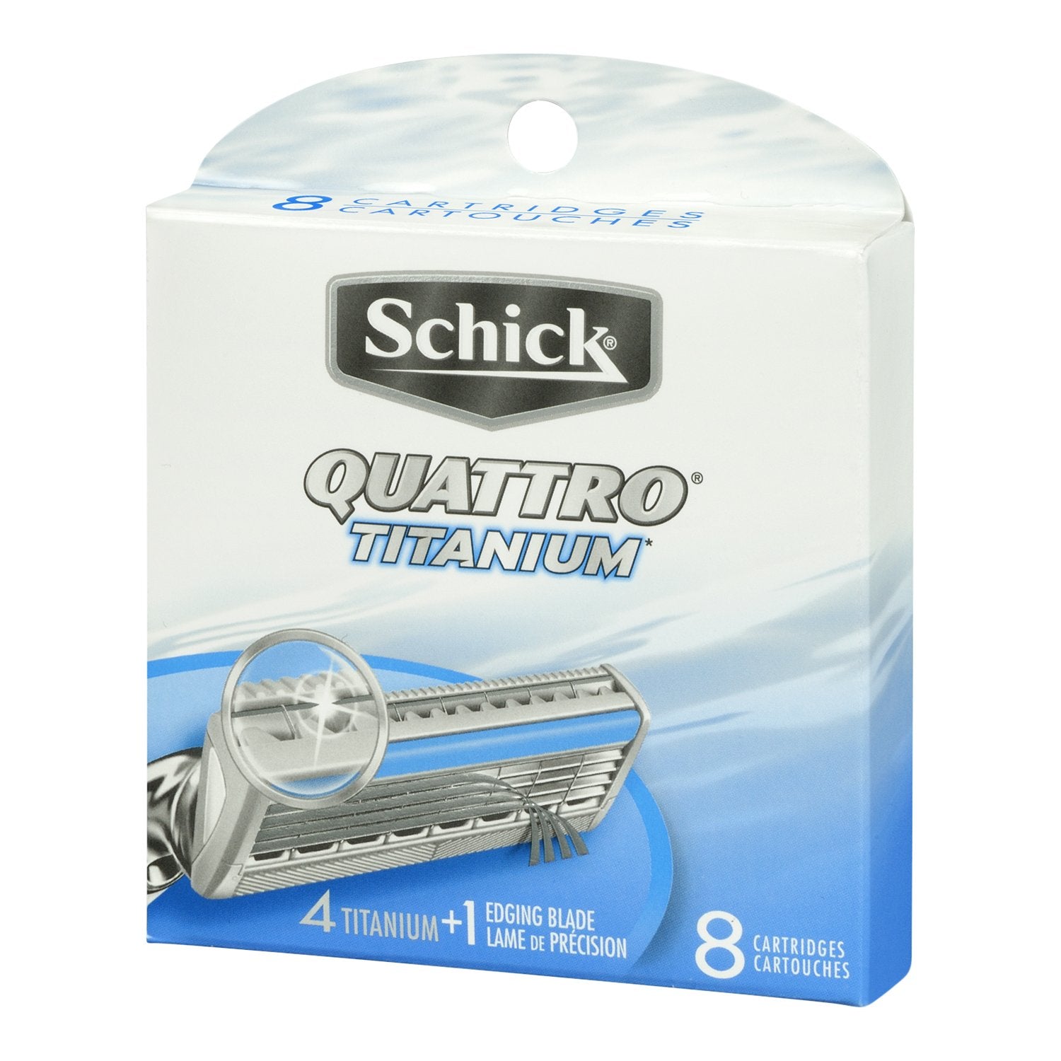 Schick Quattro Titanium: dos bandas condicionadoras que mantienen la piel suave.
