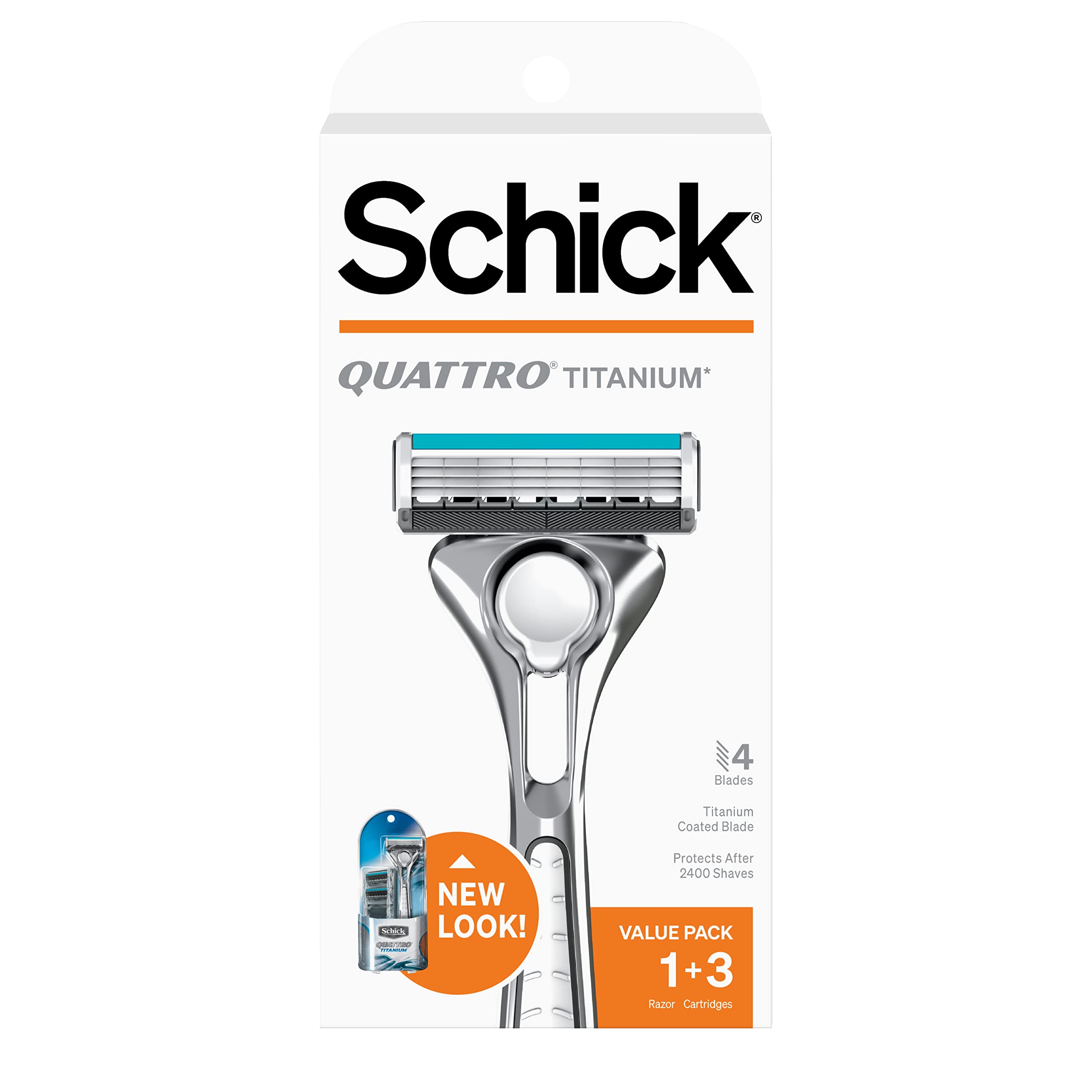 Schick Quattro Titanium maquinilla-frente: afeitado suave y constante.
