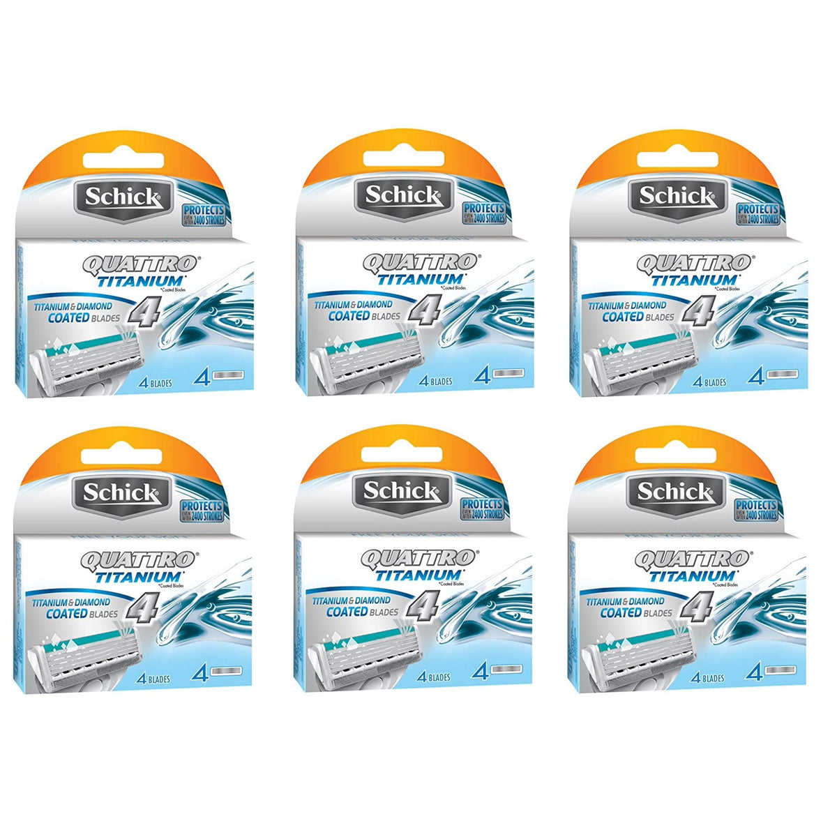 Schick Quattro Titanium repuestos de cuchillas para hombre con afeitado suave y cómodo