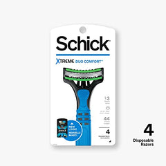 Schick Xtreme 3 Duo Comfort: diseño ergonómico de agarre para control preciso.
