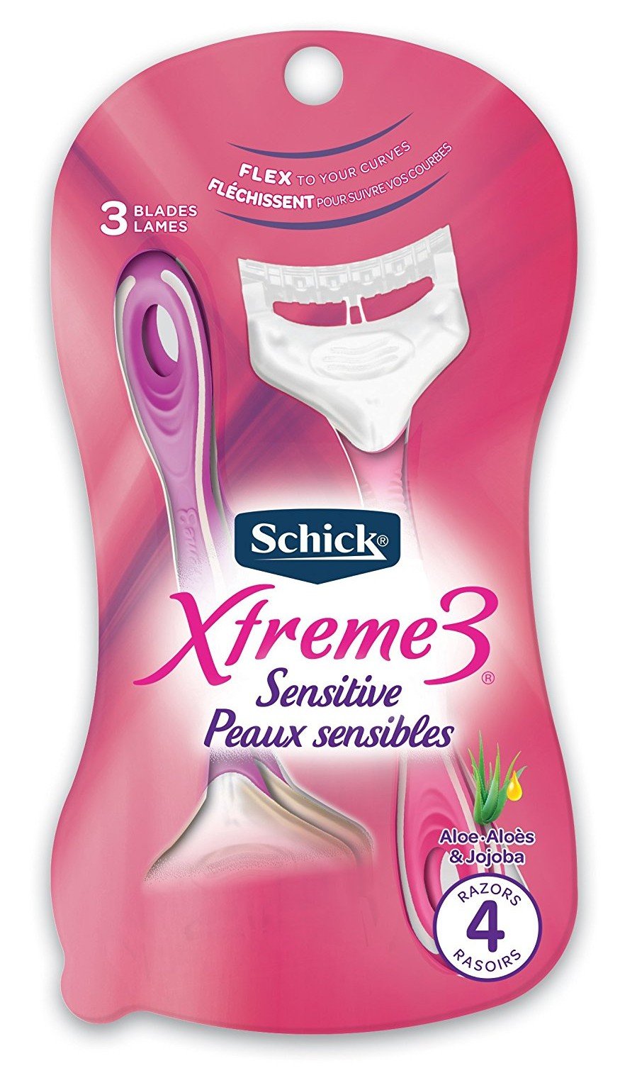 Schick Xtreme 3 para mujer, afeitadora desechable para piel sensible, con deslizamiento suave