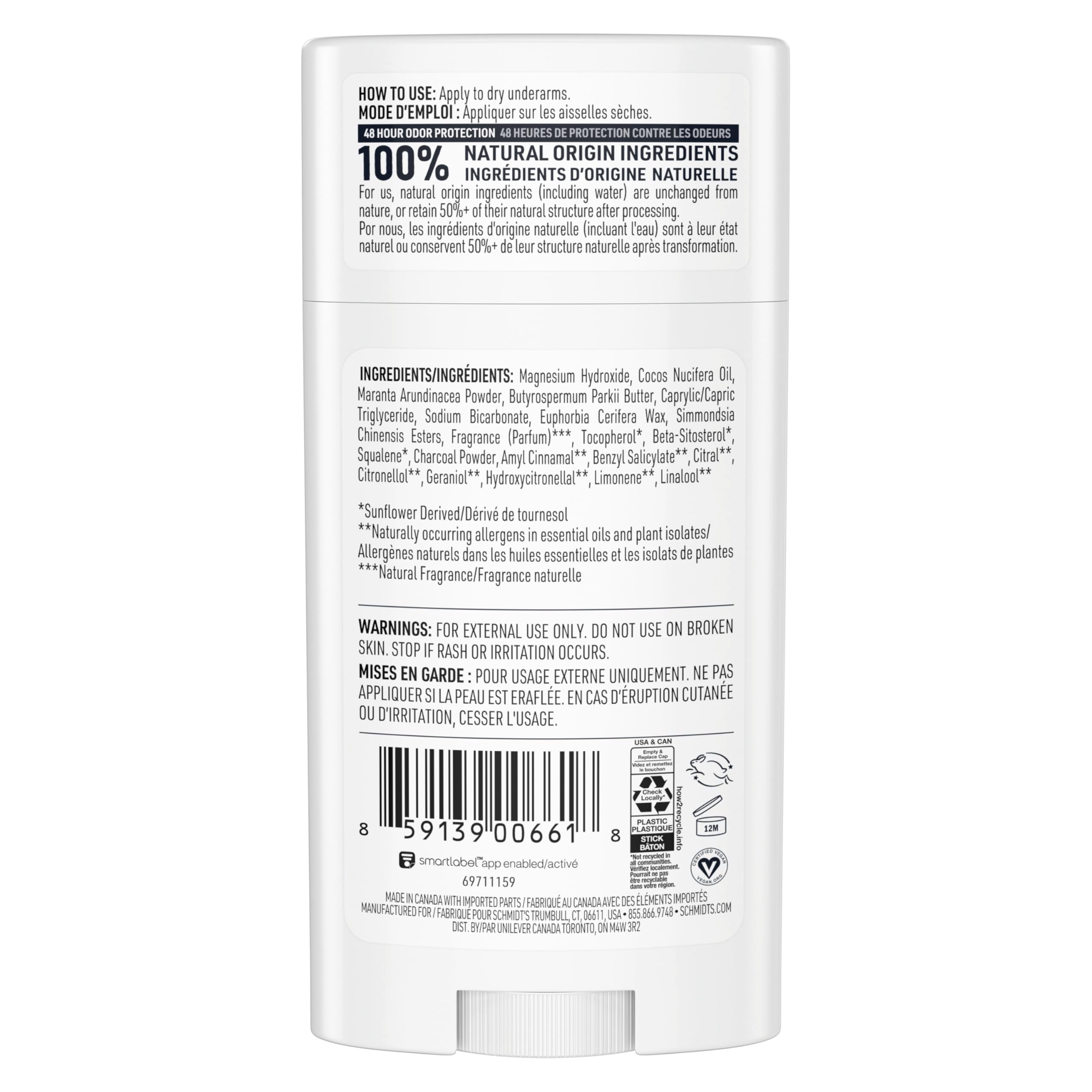 Aroma natural y agradable del Schmidt's Charcoal & Magnesium.