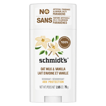 Schmidt's desodorante sin aluminio vainilla leche de avena, envase práctico para uso diario