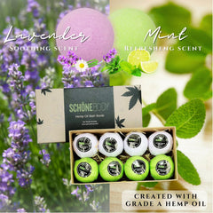 Schone Body bombas lavanda-menta añaden color y aroma suave al baño