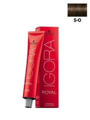Schwarzkopf IGORA ROYAL 5-0 in natural light brown shade for a natural look