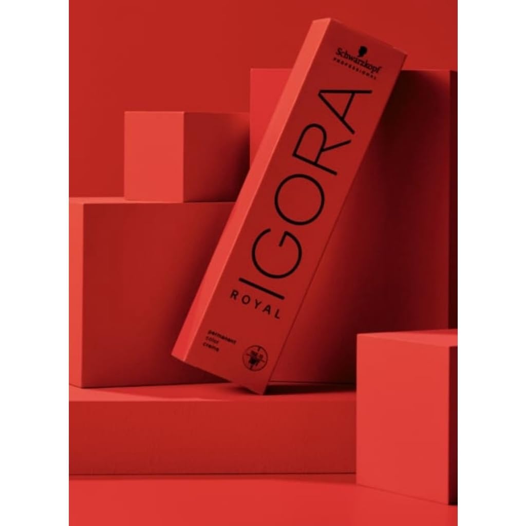 Schwarzkopf Igora Royal 6-1 rubio oscuro ceniza, acabado uniforme en cabello poroso.