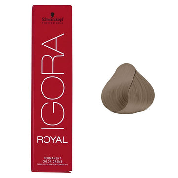Schwarzkopf Igora Royal Permanente 8-1 Rubio Claro Ceniza, color uniforme para brillo duradero.