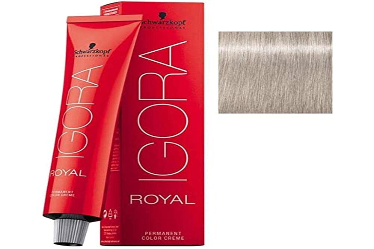 Schwarzkopf Igora Royal 9.5-1 Pastel Ash Blonde: tono suave y cobertura óptima para canas