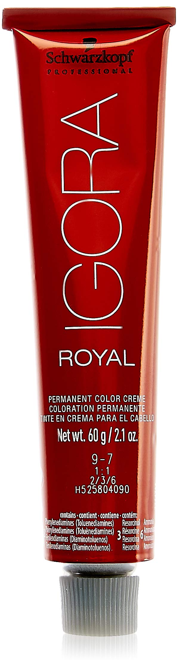 Schwarzkopf Professional Igora Royal crema color 9-7 cobre muy claro para cobertura duradera.