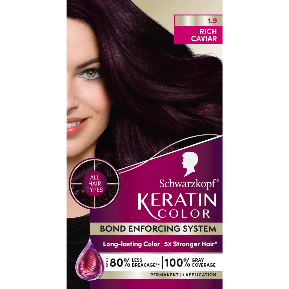 Schwarzkopf Keratin Color: aplicación de crema color para tono rico y duradero.