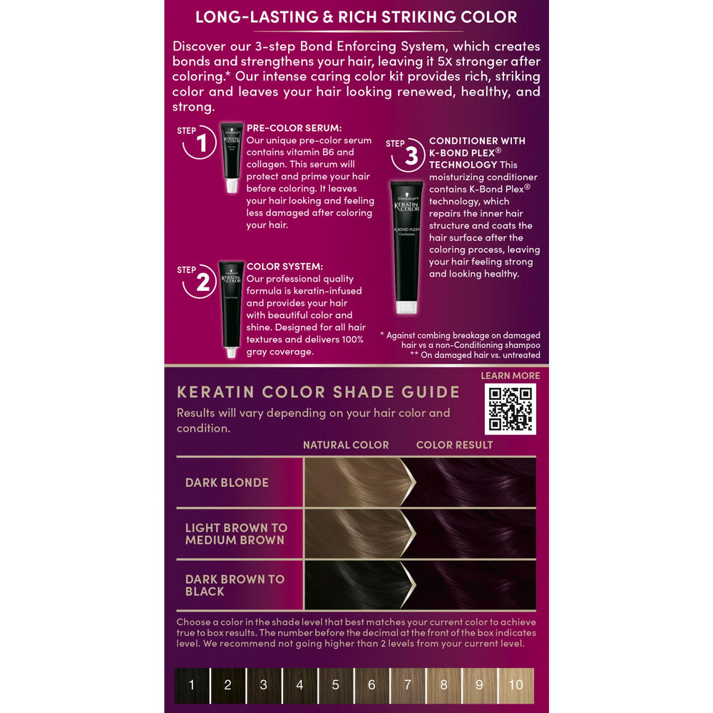 Schwarzkopf Keratin Color: cabello suave, más resistente y con textura natural.