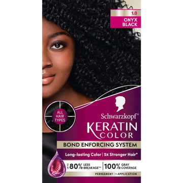 Schwarzkopf Keratin Color 1.0 Negro Onix: crema de tinte para cobertura intensa.