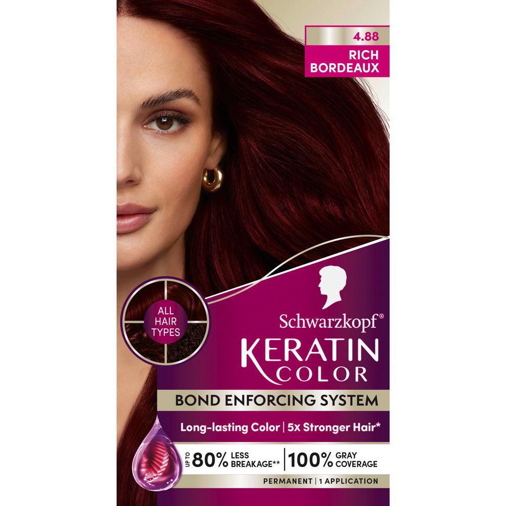 Schwarzkopf Keratin Color crema-teñido: color intenso y cobertura uniforme de raíces a puntas.