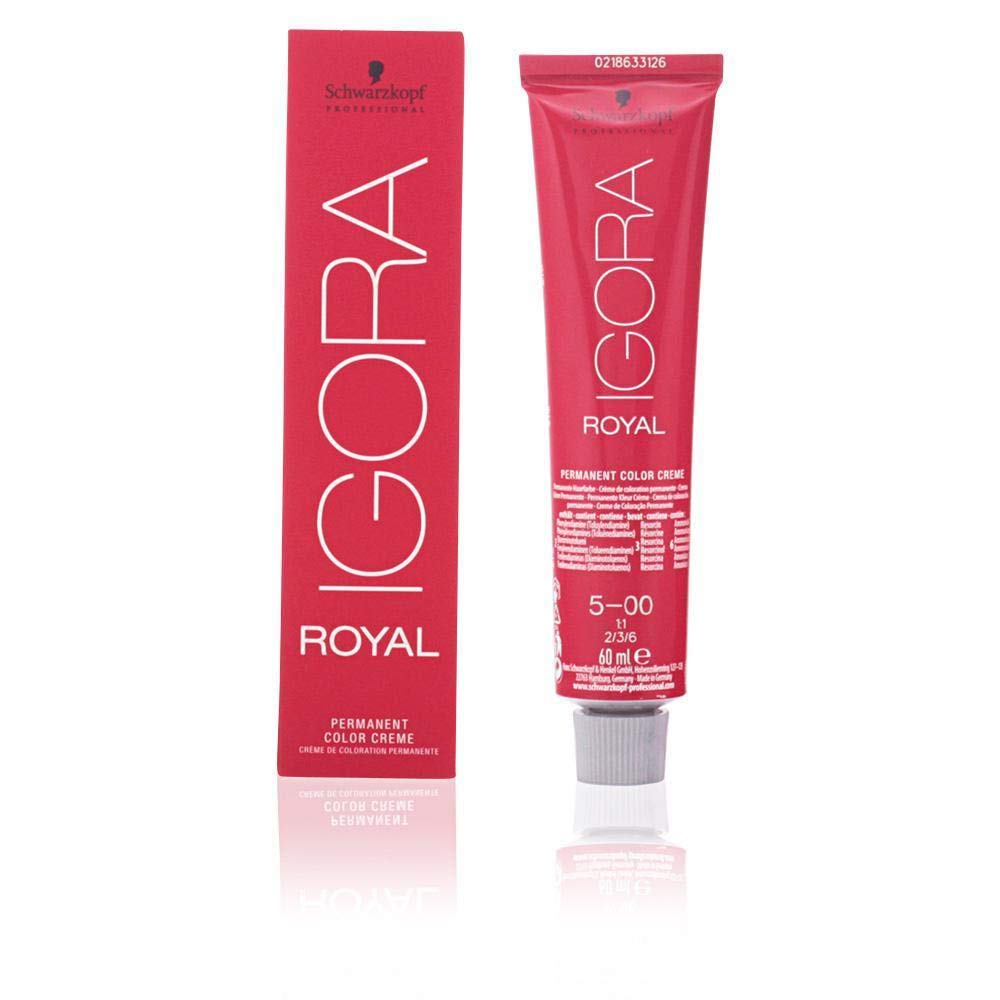 Schwarzkopf Professional Royal Igora 5-00: aplicación sobre cabello seco para tono natural y cobertura.