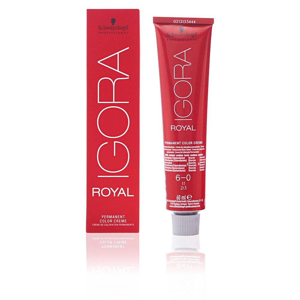 Schwarzkopf Professional Royal IGORA 6-0, aplicación cremosa para color uniforme.