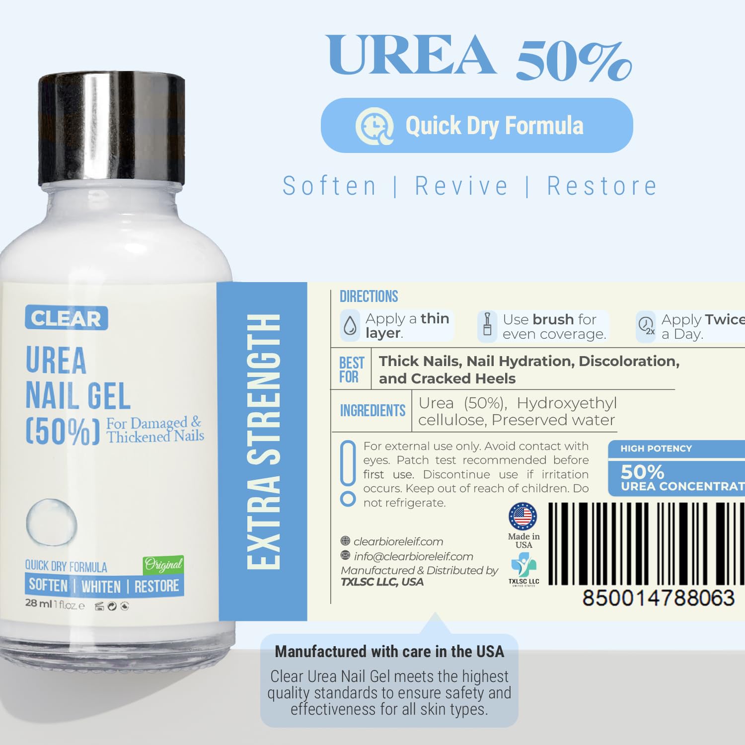 Scientific Solutions Global Urea 50 Nail Gel: fabricado en EE. UU. con control de calidad