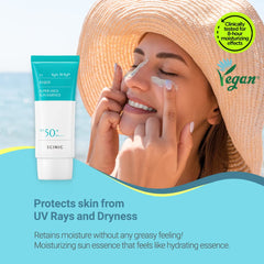 SCINIC Enjoy Sun Essence aplicación en la palma uso diario cómodo