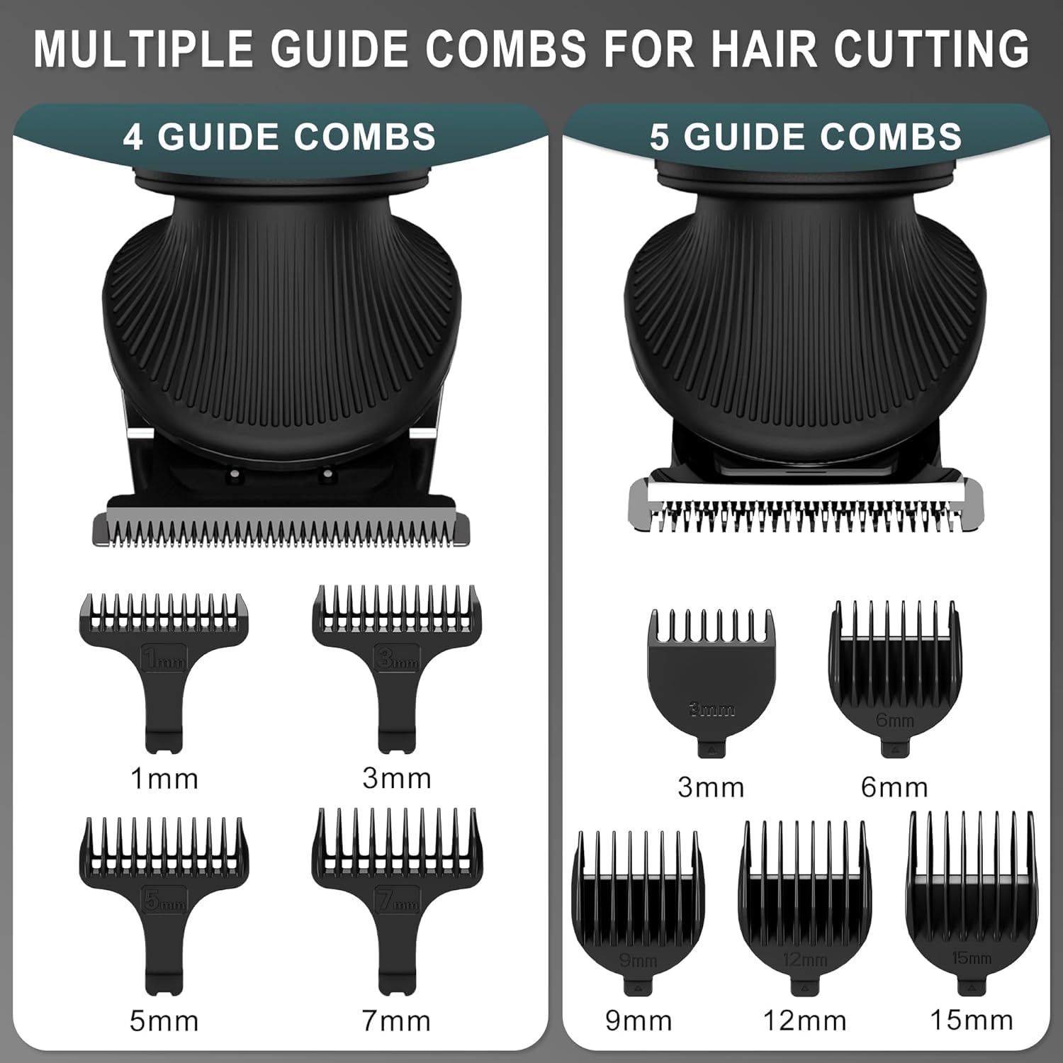 Scttomon corte de pelo con guías 3–15 mm para longitudes uniformes.
