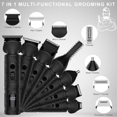 Scttomon kit 7-en-1 con guías para varios estilos de barba.