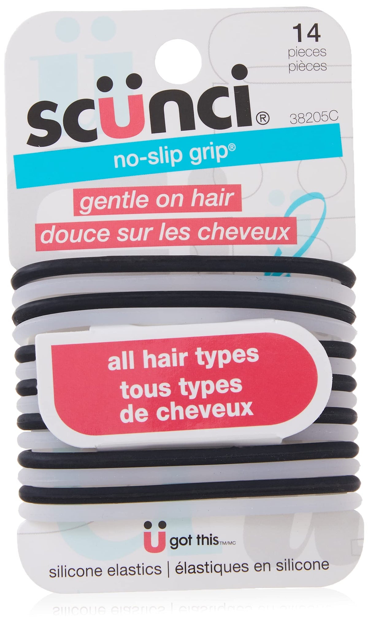 Scunci elásticos evolución sin deslizamiento negro, ideal para peinados firmes durante el día.
