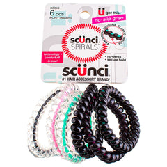 Scunci espiral para coletas con núcleo NS visto de frente, agarre cómodo