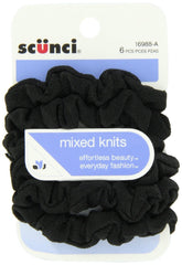 Scunci resorte negro, 3 paquetes, ideal para peinados rápidos y cabello suave.