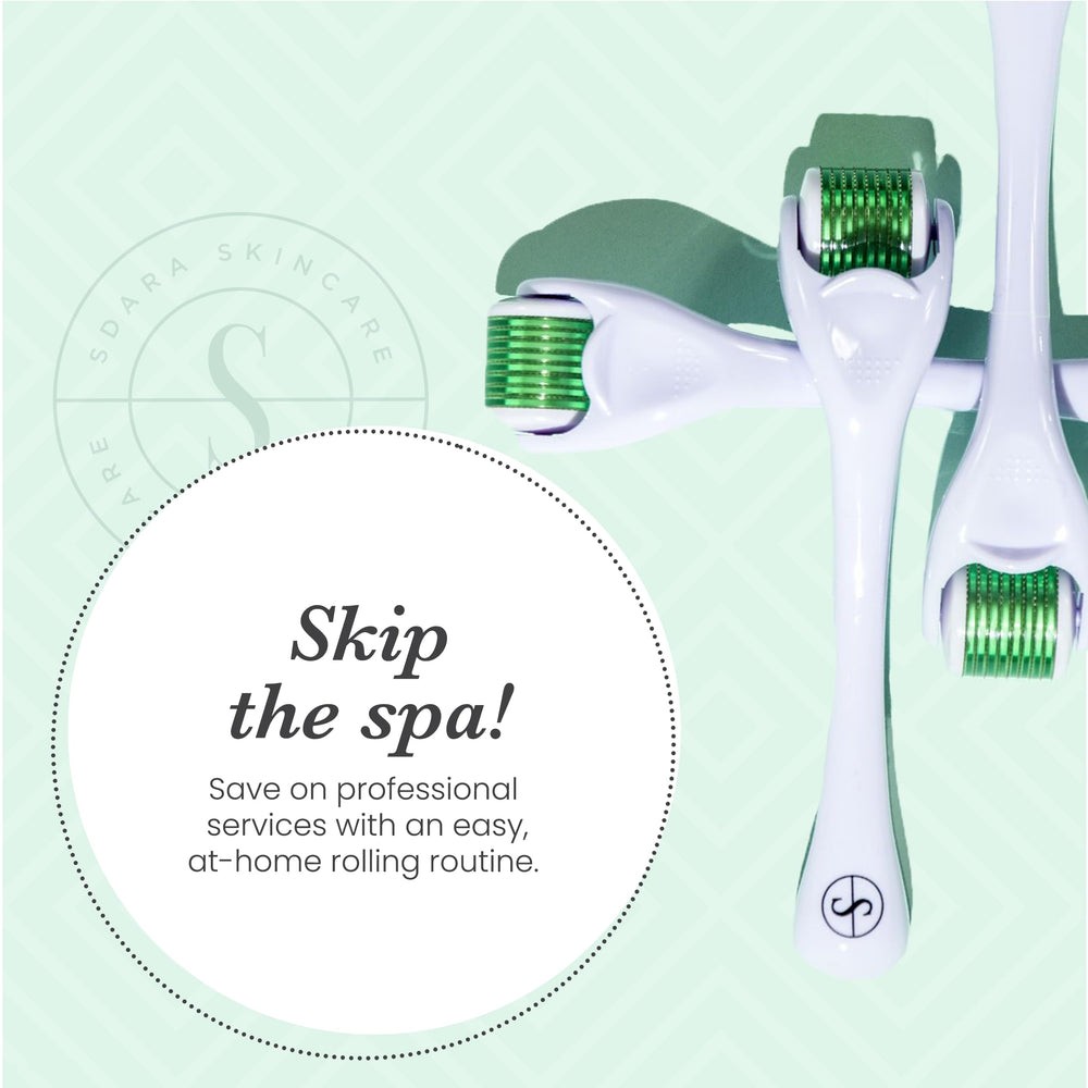 Diseño ergonómico del Derma Roller Sdara, agarre cómodo.