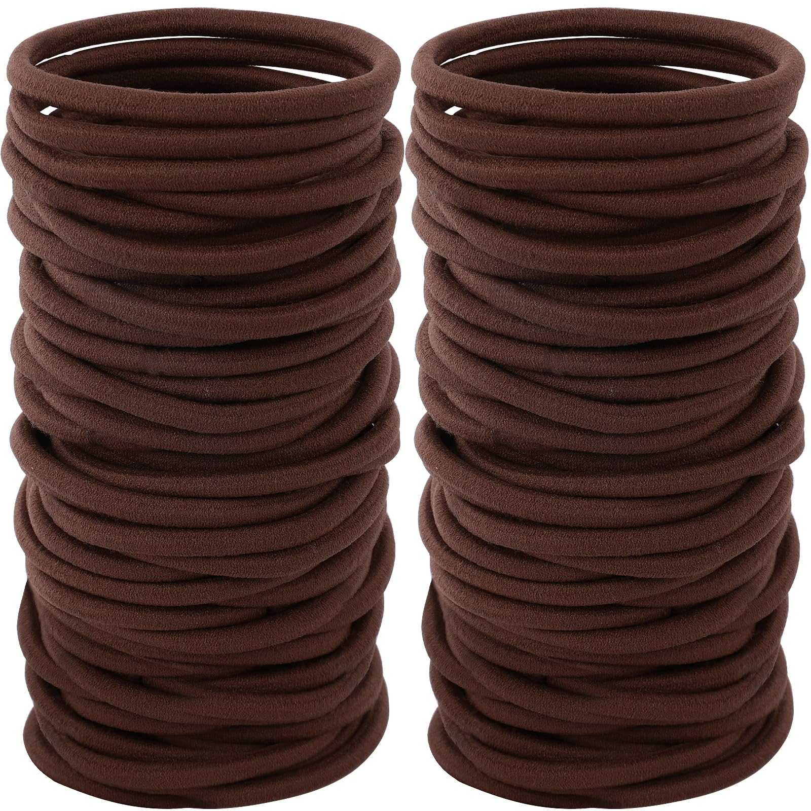 Elástico Sderoq 4 mm marrón, 2 pulgadas de diámetro, ideal para recogidos rápidos
